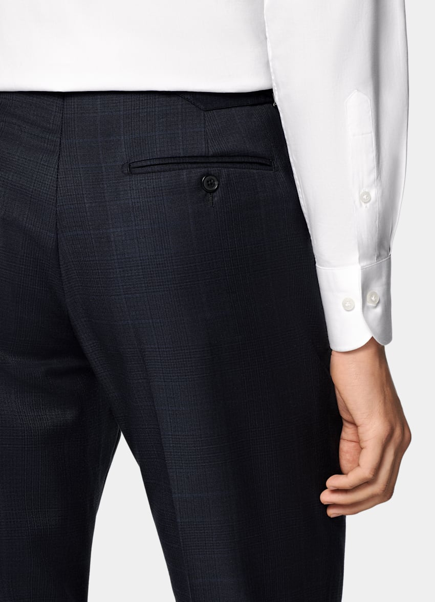 SUITSUPPLY All season Pure Traveller Schurwolle by Lanificio Ermenegildo Zegna, Italien Havana Anzug navy kariert Tailored Fit
