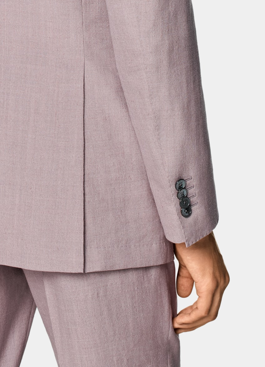 SUITSUPPLY Summer Wool Silk Linen by E.Thomas, Italy Purple Tailored Fit Havana Suit