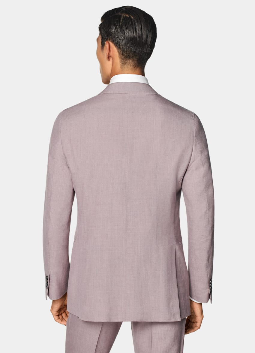 SUITSUPPLY Summer Wool Silk Linen by E.Thomas, Italy Purple Tailored Fit Havana Suit