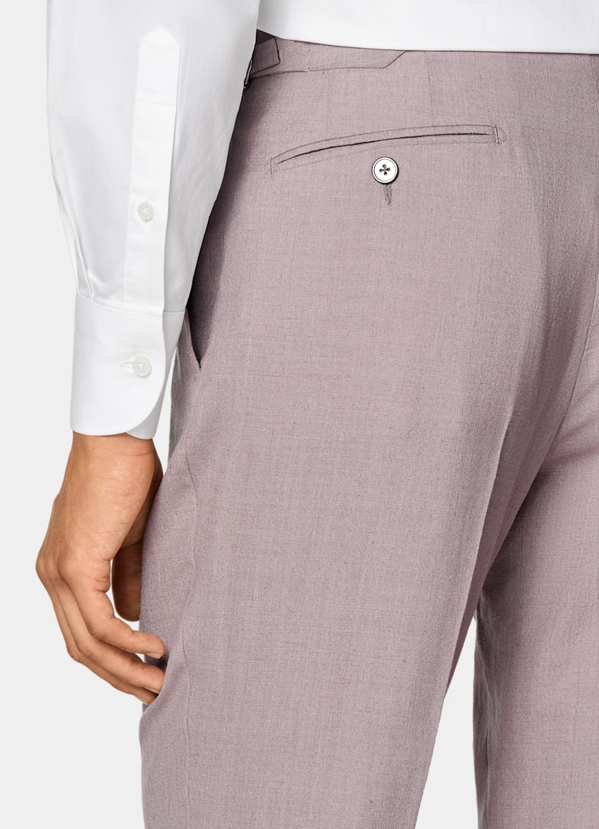 SUITSUPPLY Summer Wool Silk Linen by E.Thomas, Italy Purple Tailored Fit Havana Suit
