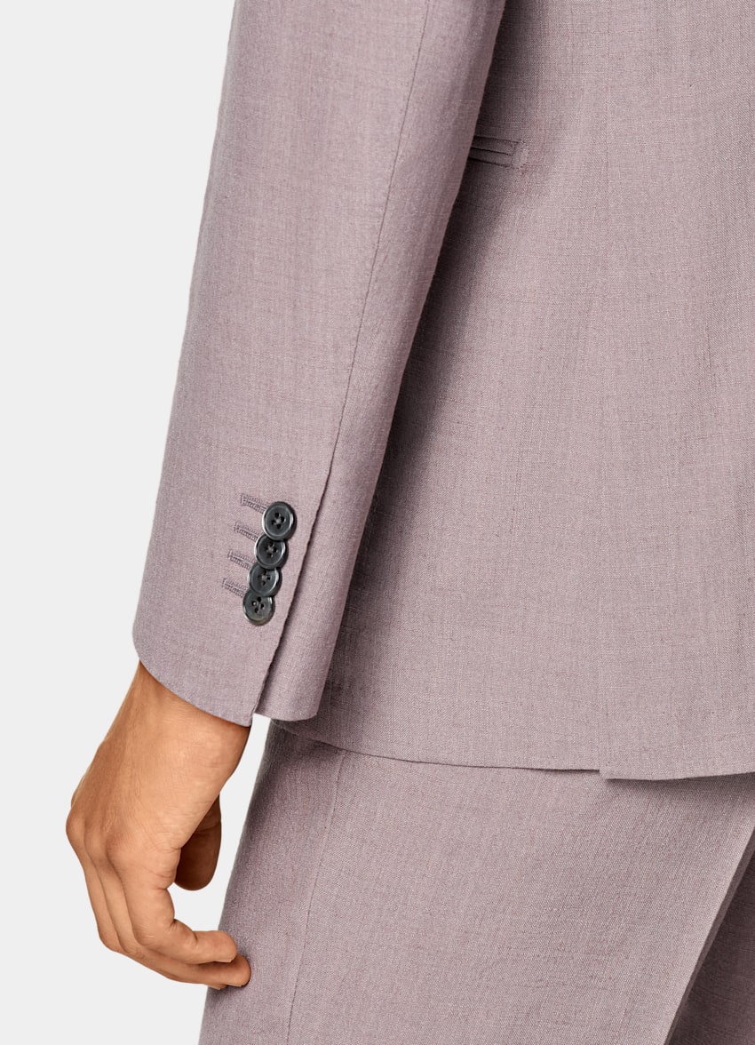 SUITSUPPLY Summer Wool Silk Linen by E.Thomas, Italy Purple Tailored Fit Havana Suit