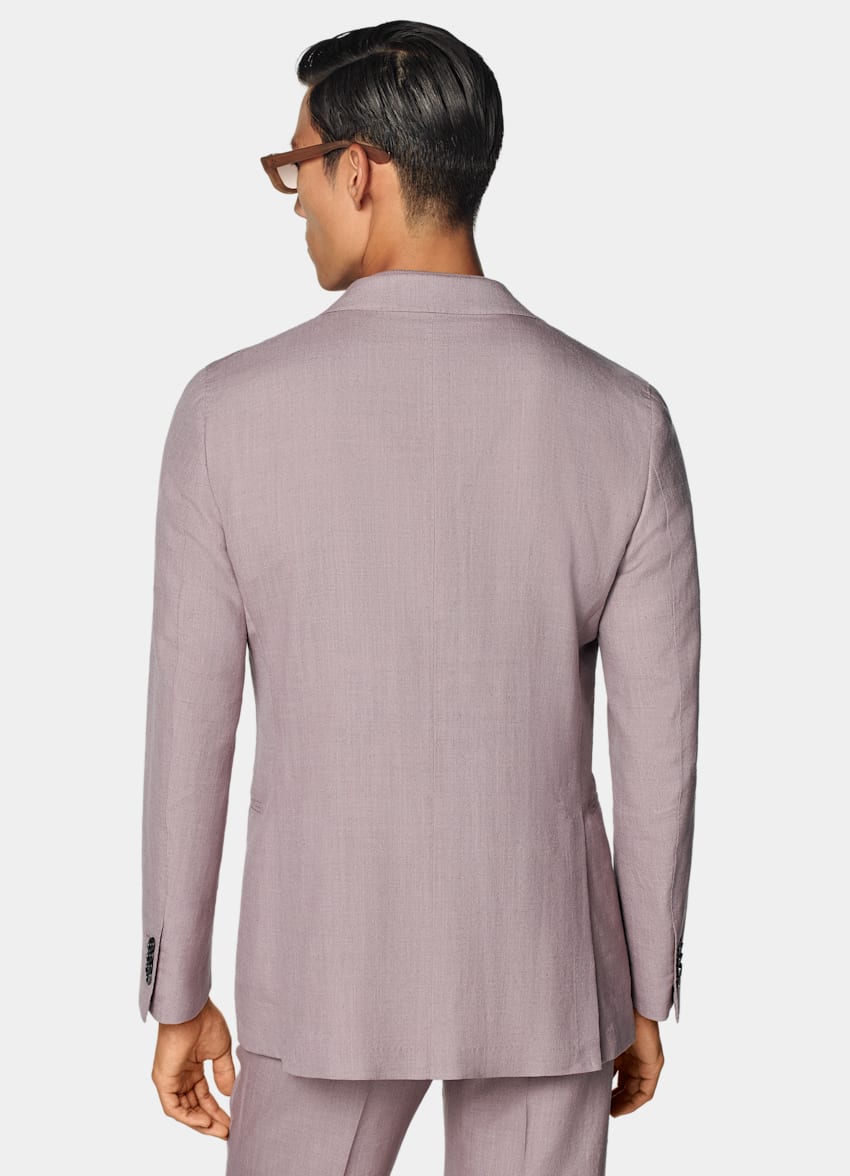 SUITSUPPLY Summer Wool Silk Linen by E.Thomas, Italy Purple Tailored Fit Havana Suit
