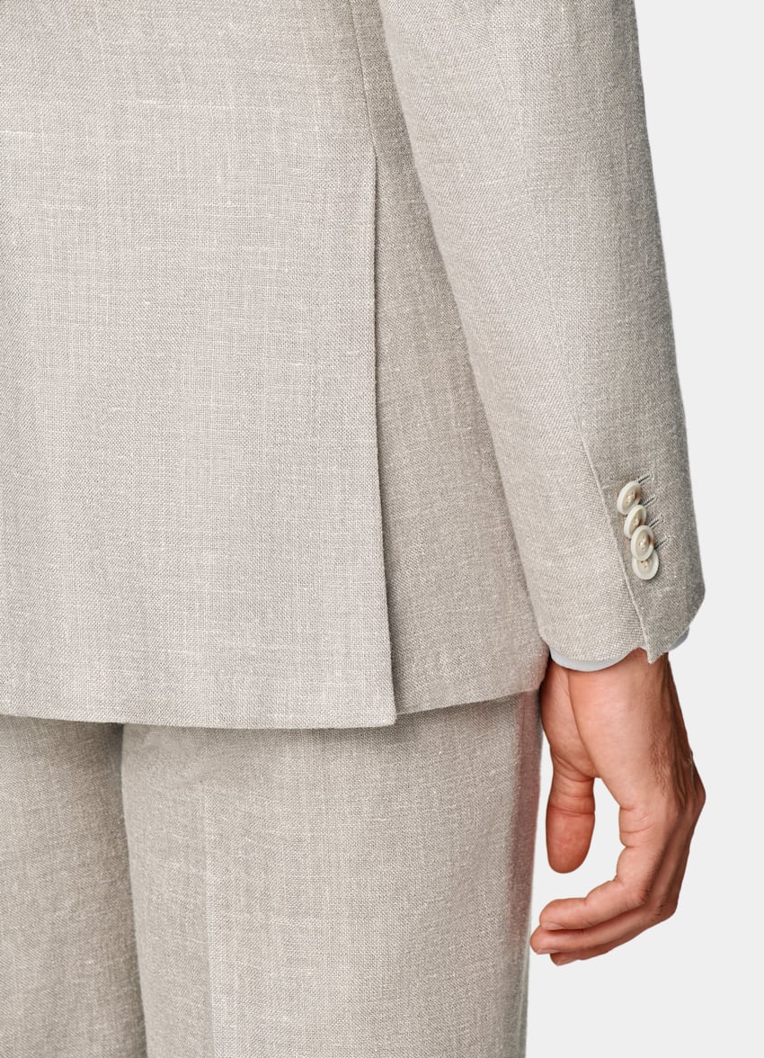 SUITSUPPLY Sommer Seide Leinen Schurwolle von E.Thomas, Italien Havana Anzug helltaupe Tailored Fit