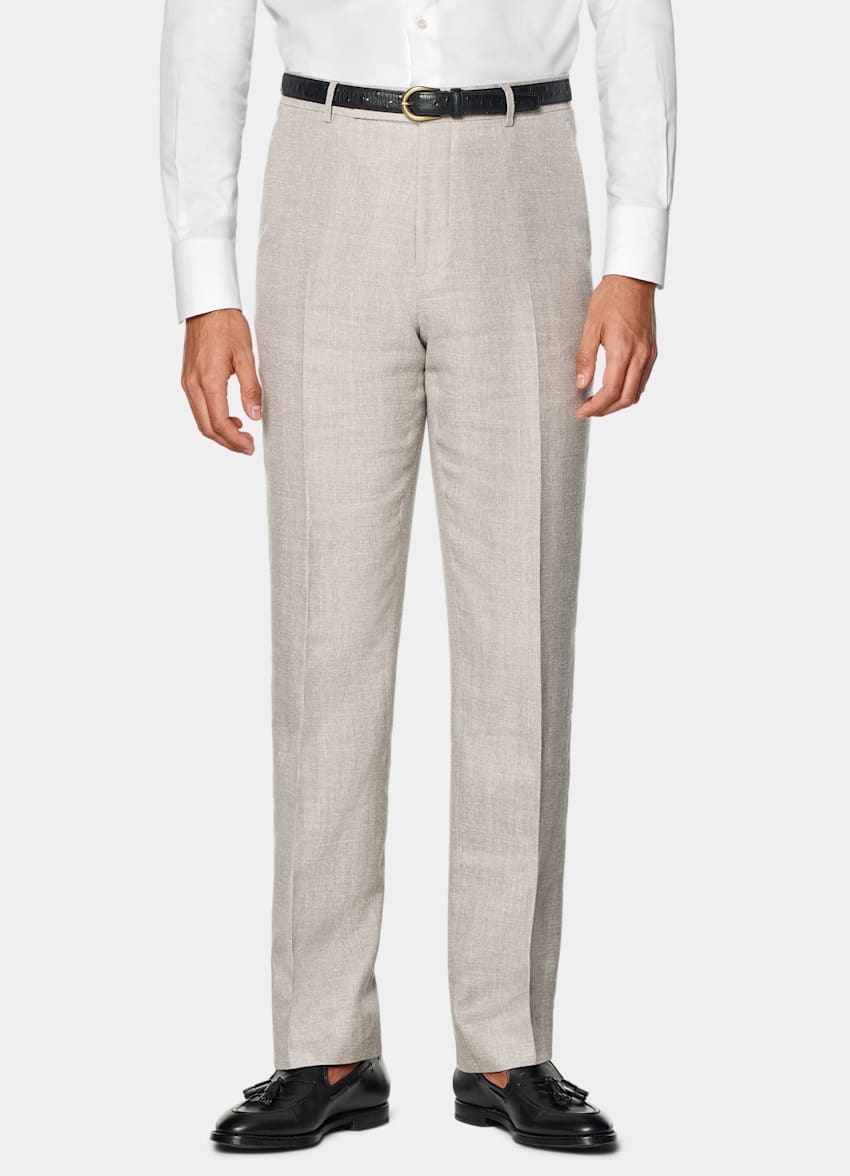 SUITSUPPLY Sommer Seide Leinen Schurwolle von E.Thomas, Italien Havana Anzug helltaupe Tailored Fit