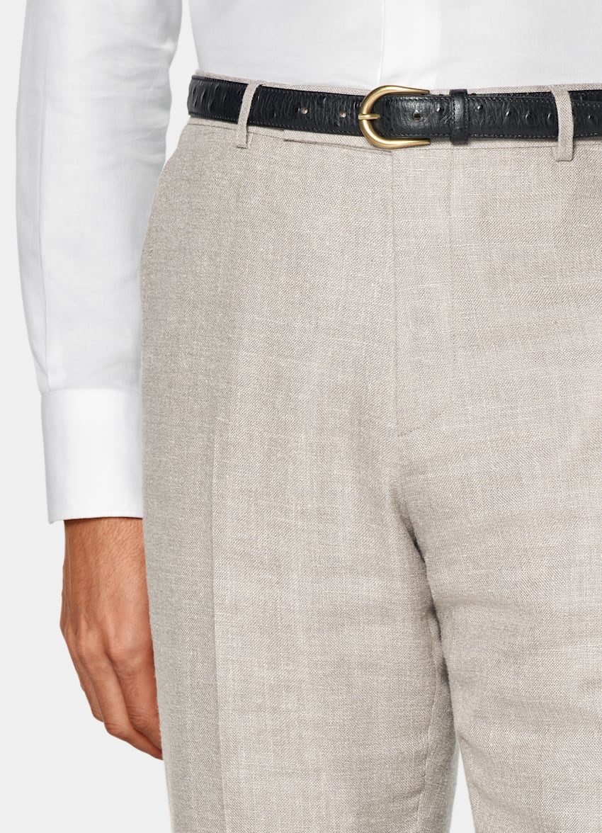 SUITSUPPLY Sommer Seide Leinen Schurwolle von E.Thomas, Italien Havana Anzug helltaupe Tailored Fit