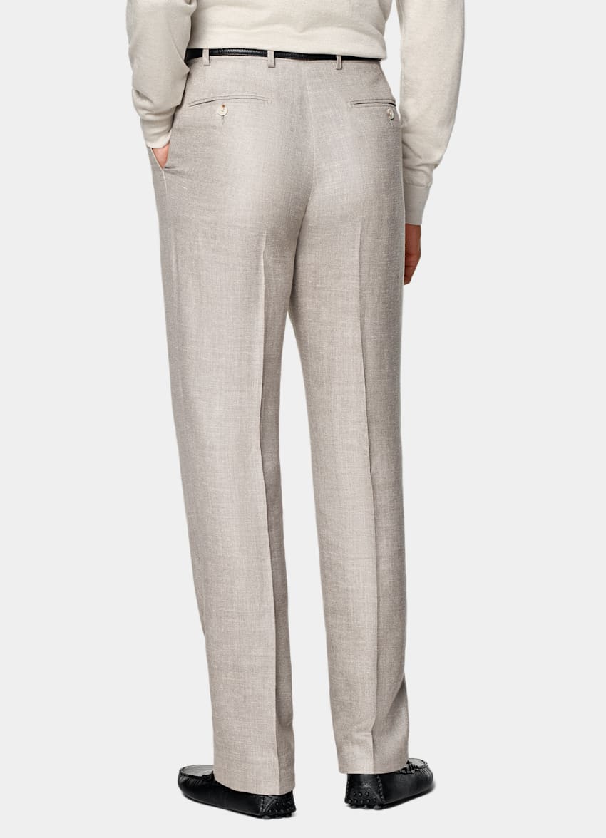 SUITSUPPLY Été Soie, lin et laine par E.Thomas, Italie Costume Havana coupe Tailored taupe clair