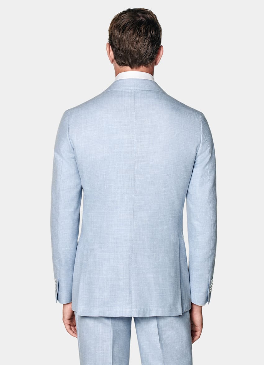 SUITSUPPLY Estate Lana, seta e lino - E.Thomas, Italia Abito Havana blu chiaro tailored fit