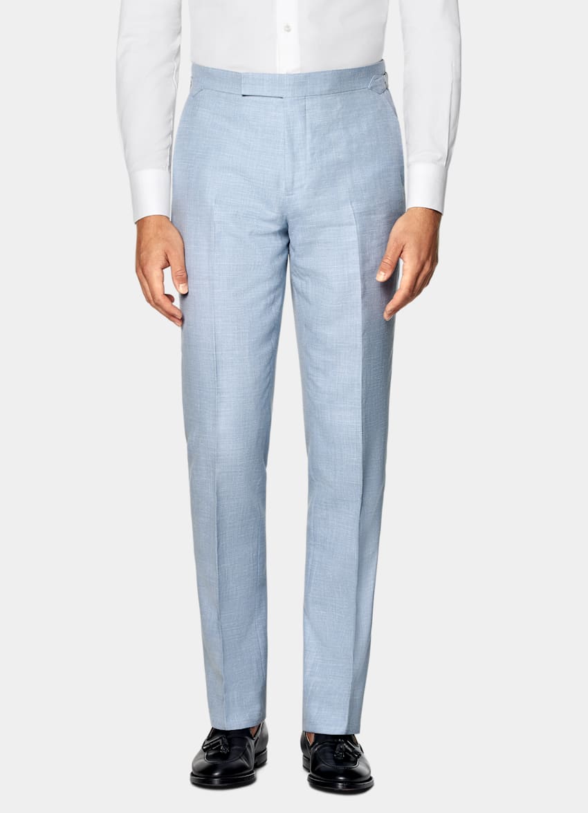 SUITSUPPLY Estate Lana, seta e lino - E.Thomas, Italia Abito Havana blu chiaro tailored fit