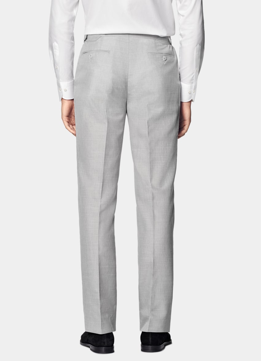 SUITSUPPLY Summer Wool Silk Linen by Rogna, Italy Light Grey Tailored Fit Havana Suit