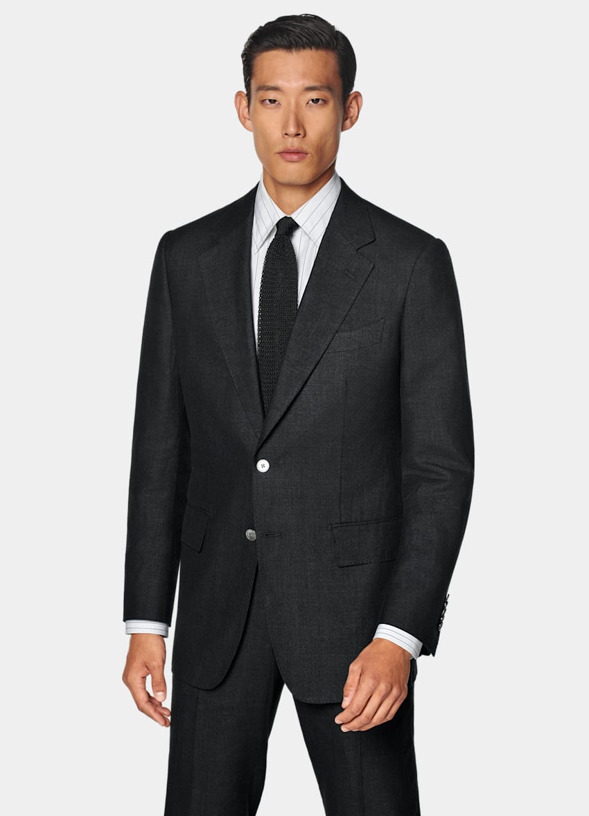 SUITSUPPLY Estate Lana, seta e lino - E.Thomas, Italia Abito Milano nero tailored fit