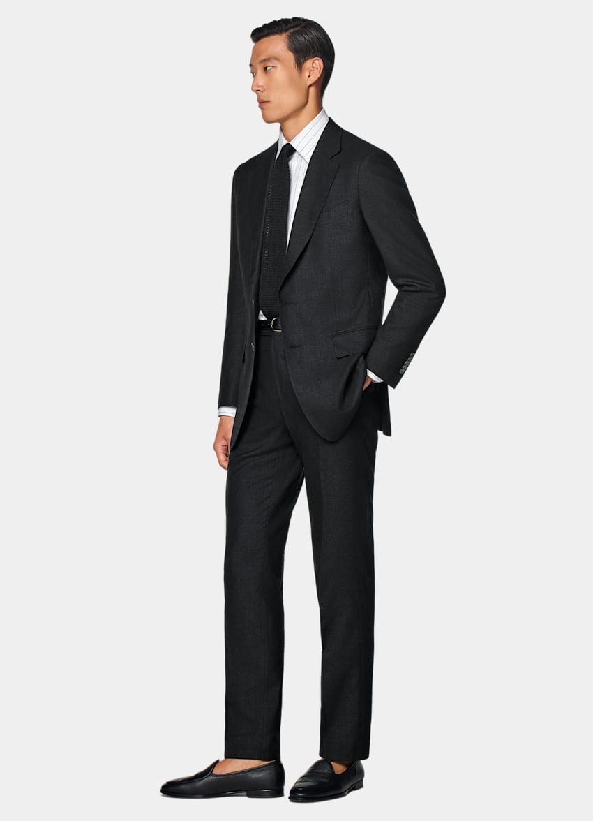 SUITSUPPLY Estate Lana, seta e lino - E.Thomas, Italia Abito Milano nero tailored fit