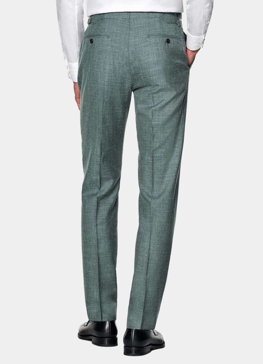 SUITSUPPLY Summer Wool Silk Linen by E.Thomas, Italy Green Tailored Fit Havana Suit