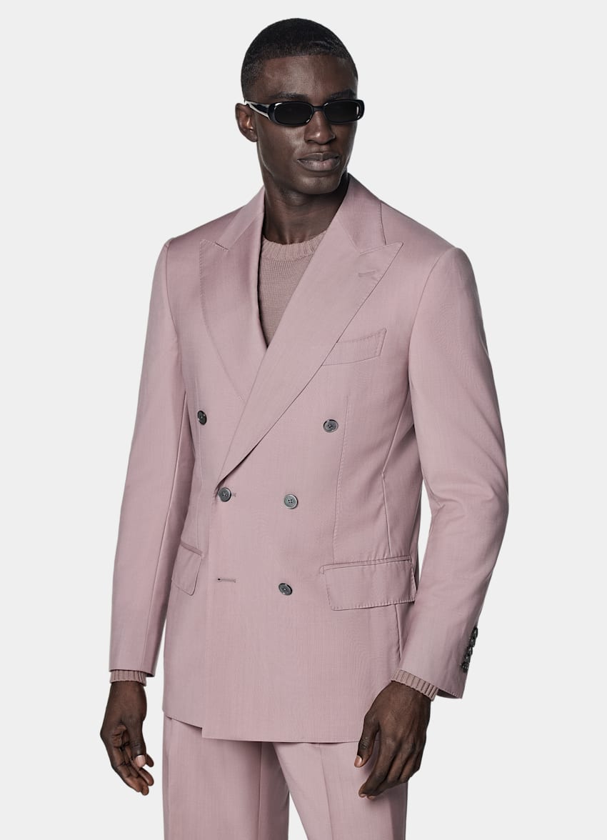 SUITSUPPLY All Season Wełna/moher - mieszanka od Rogna, Włochy Garnitur Milano tailored fit fioletowy