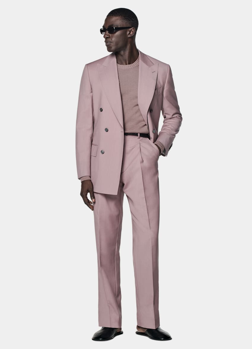 SUITSUPPLY All Season Wełna/moher - mieszanka od Rogna, Włochy Garnitur Milano tailored fit fioletowy