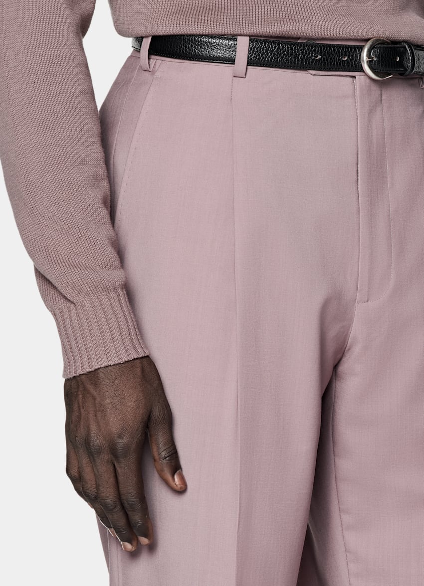 SUITSUPPLY All Season Wełna/moher - mieszanka od Rogna, Włochy Garnitur Milano tailored fit fioletowy