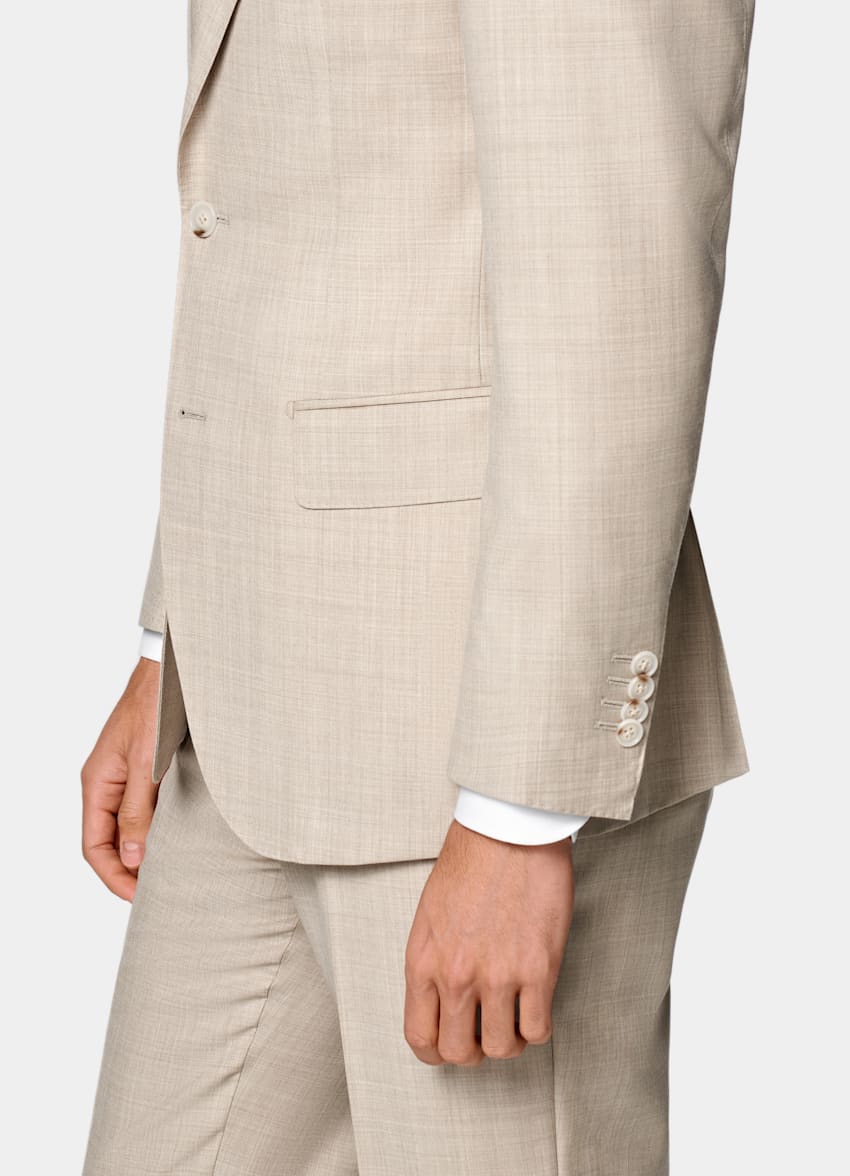 SUITSUPPLY All Season Pure S130's Wool by Delfino, Italy Sand Tailored Fit Havana Suit