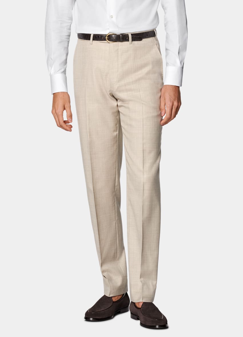 SUITSUPPLY All Season Pure S130's Wool by Delfino, Italy Sand Tailored Fit Havana Suit