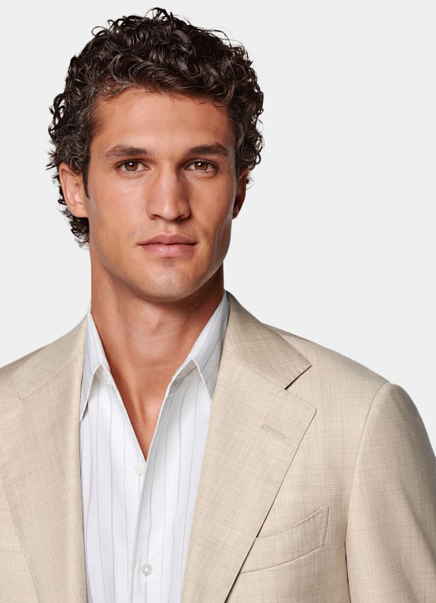 SUITSUPPLY All season Pura lana S130's - Delfino, Italia Abito Havana color sabbia tailored fit
