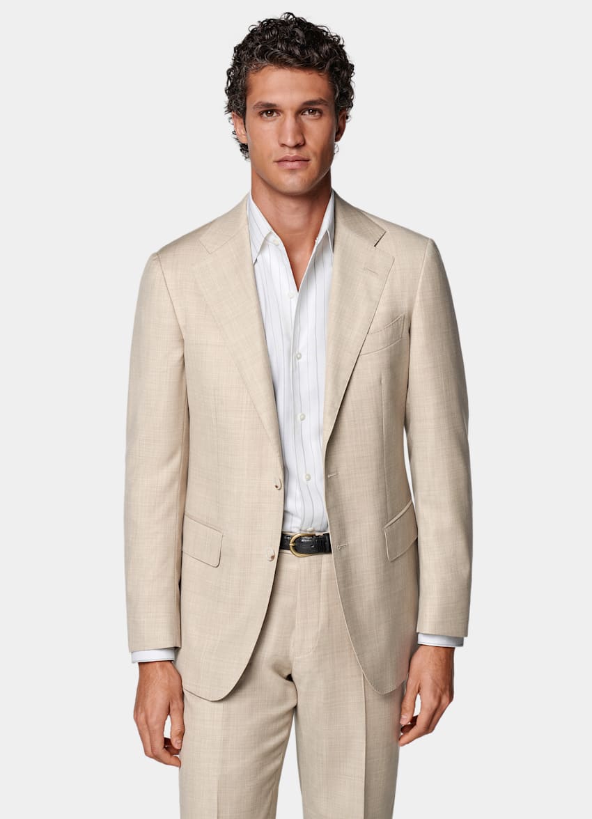SUITSUPPLY All season Pura lana S130's - Delfino, Italia Abito Havana color sabbia tailored fit