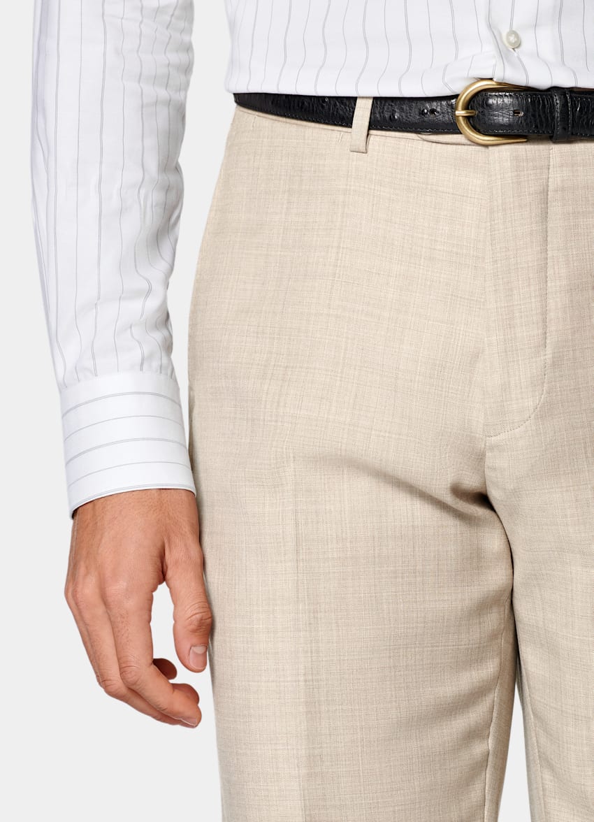 SUITSUPPLY All season Pura lana S130's - Delfino, Italia Abito Havana color sabbia tailored fit