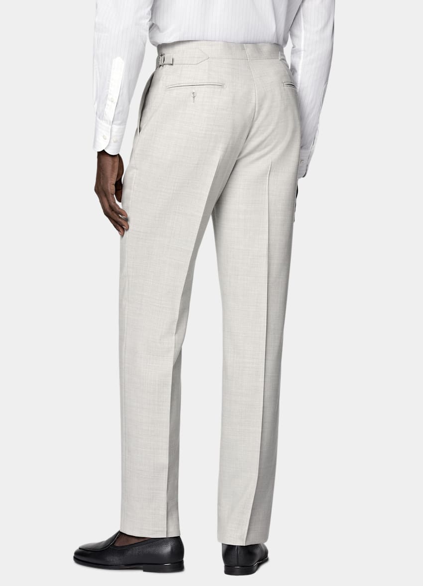 SUITSUPPLY All Season Pure S130's Wool by Drago, Italy Light Grey Tailored Fit Havana Suit