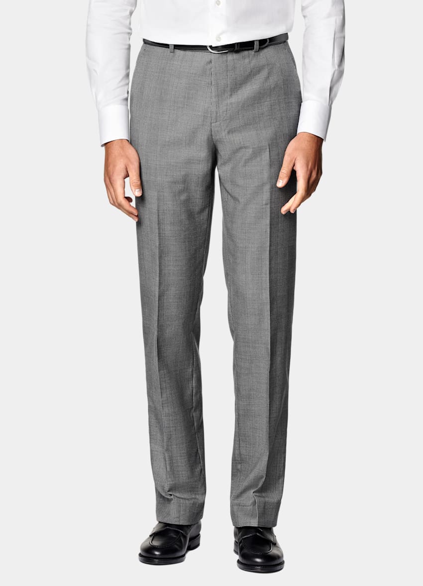 SUITSUPPLY All Season Pure S130's Wool by Drago, Italy Mid Grey Checked Tailored Fit Havana Suit