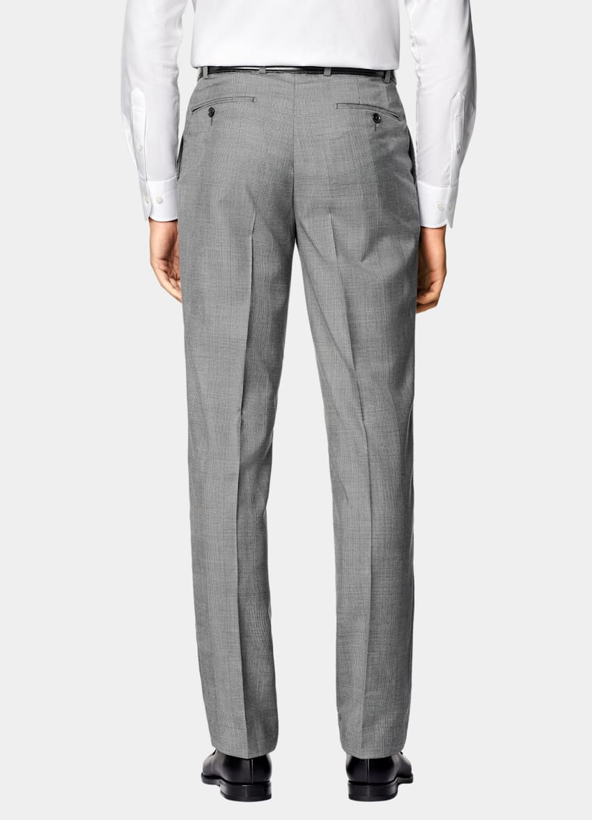 SUITSUPPLY All Season Pure S130's Wool by Drago, Italy Mid Grey Checked Tailored Fit Havana Suit