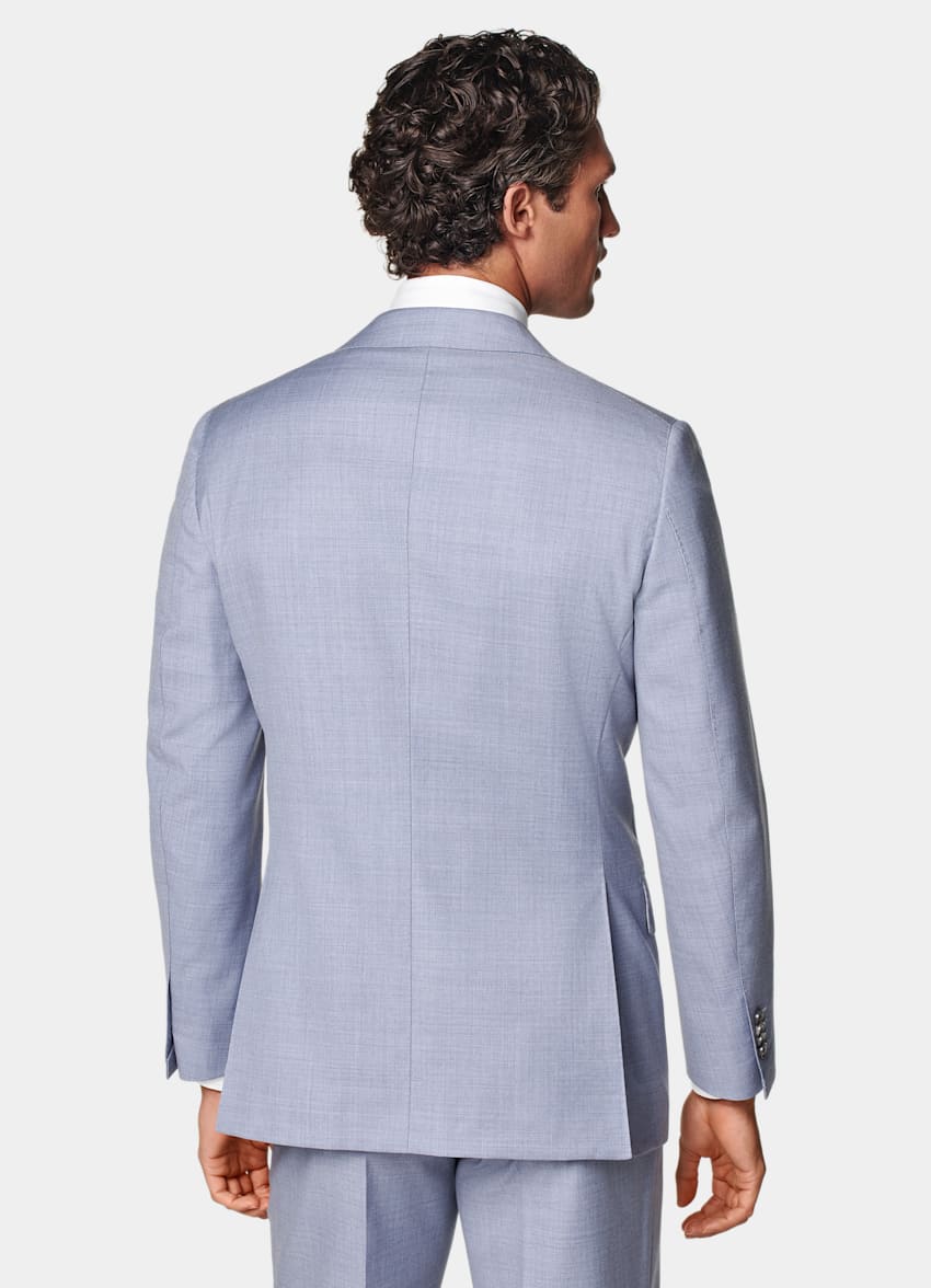 SUITSUPPLY All Season Pure Wool by Reda, Italy Light Blue Perennial Tailored Fit Havana Suit