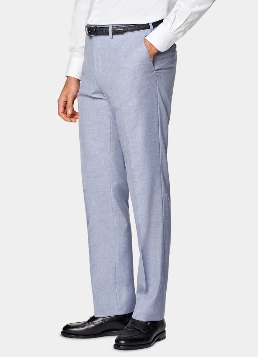 SUITSUPPLY All Season Pure Wool by Reda, Italy Light Blue Perennial Tailored Fit Havana Suit