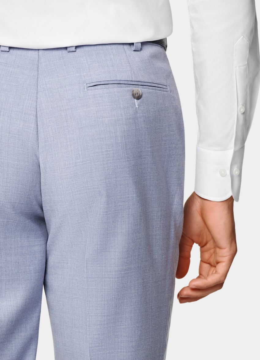 SUITSUPPLY All Season Pure Wool by Reda, Italy Light Blue Perennial Tailored Fit Havana Suit