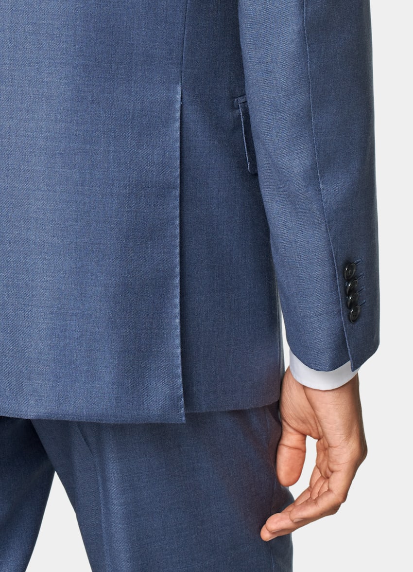 SUITSUPPLY All Season Pure S130's Wool by Reda, Italy Mid Blue Tailored Fit Havana Suit