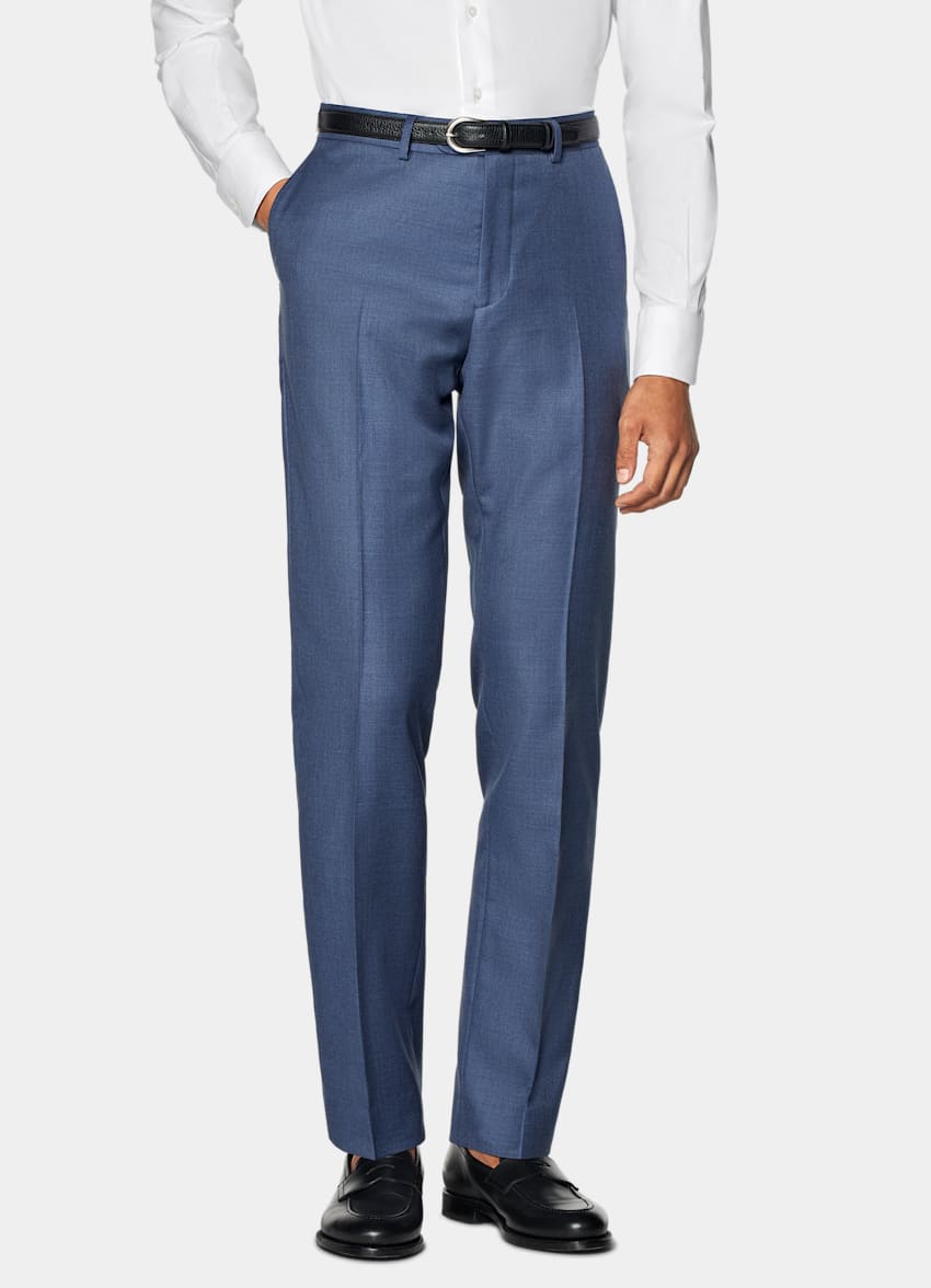 SUITSUPPLY All Season Pure S130's Wool by Reda, Italy Mid Blue Tailored Fit Havana Suit