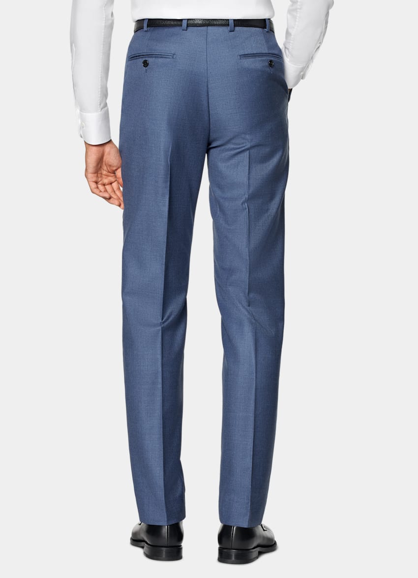 SUITSUPPLY All Season Pure S130's Wool by Reda, Italy Mid Blue Tailored Fit Havana Suit