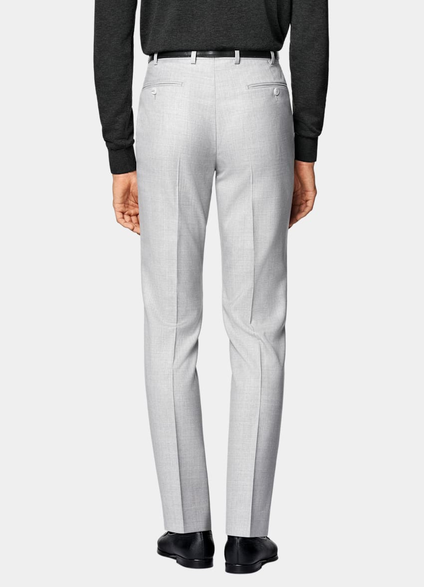 SUITSUPPLY All Season Pure Wool by Reda, Italy Light Grey Perennial Tailored Fit Havana Suit