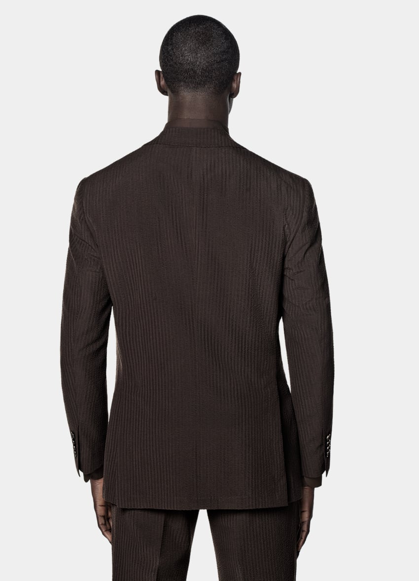 SUITSUPPLY Summer Pure Wool by Delfino, Italy Dark Brown Relaxed Fit Roma Suit