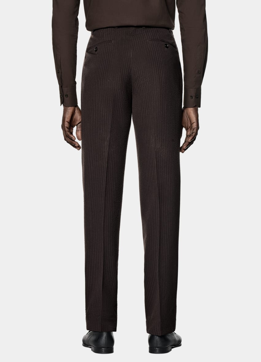 SUITSUPPLY Summer Pure Wool by Delfino, Italy Dark Brown Relaxed Fit Roma Suit