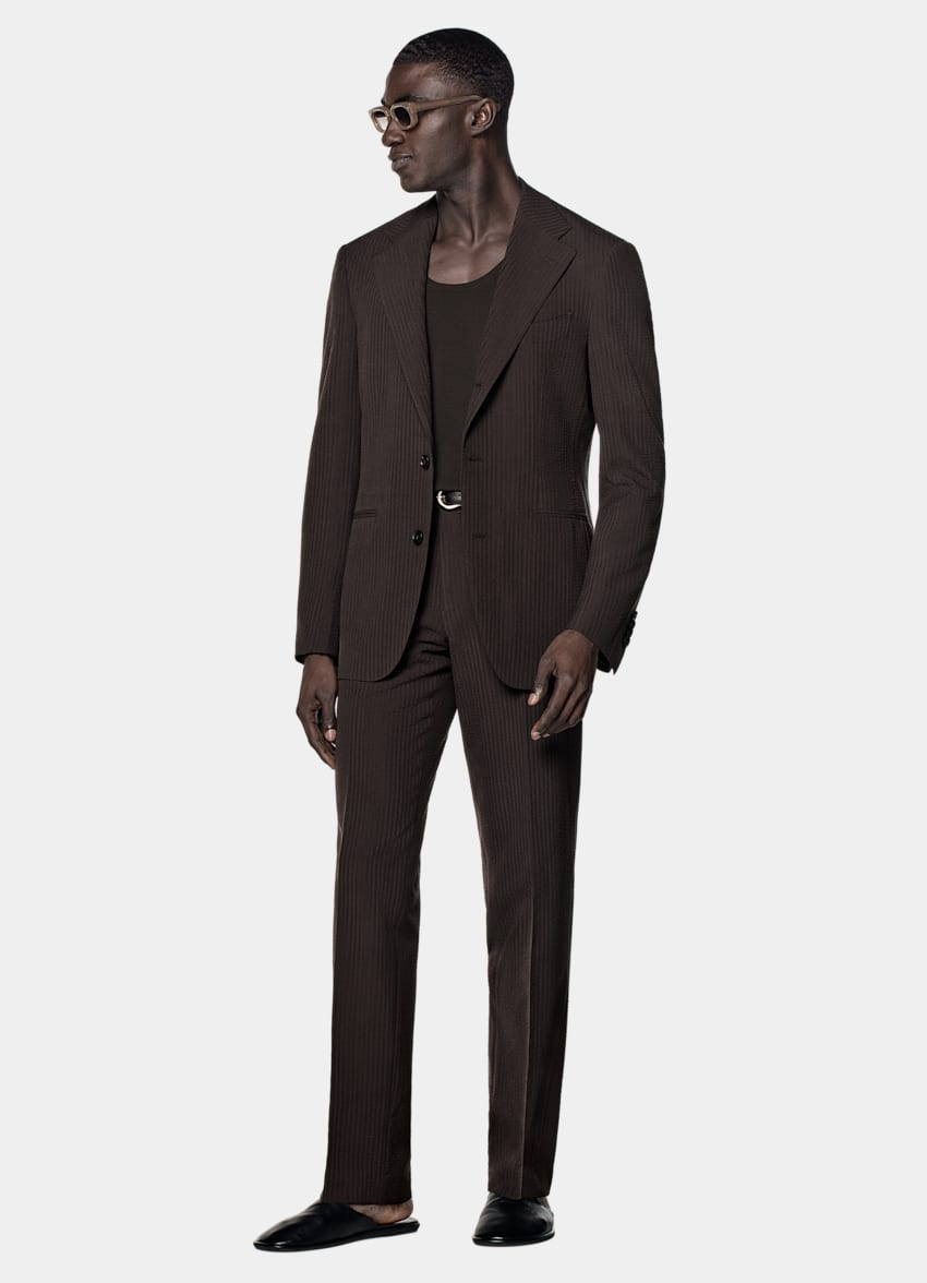 Dark Brown Relaxed Fit Roma Suit