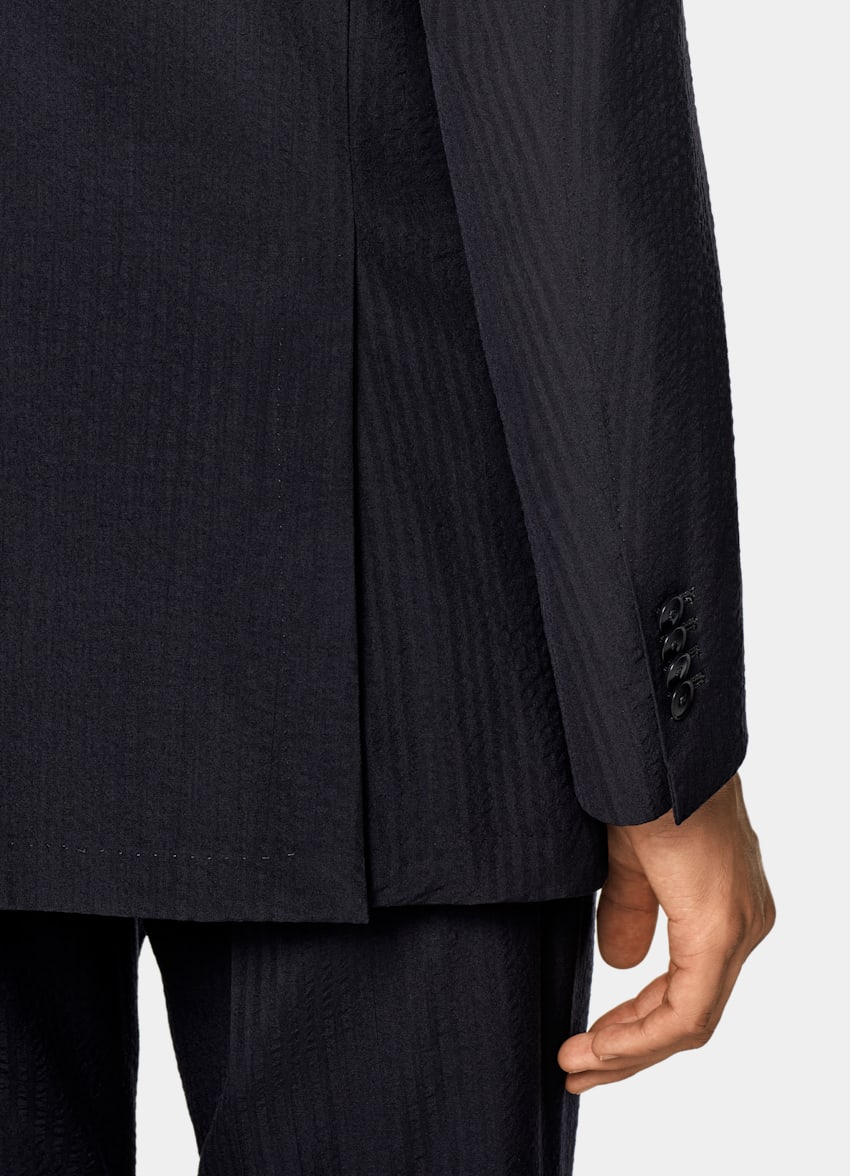 SUITSUPPLY Summer Pure Wool by Delfino, Italy Navy Relaxed Fit Roma Suit