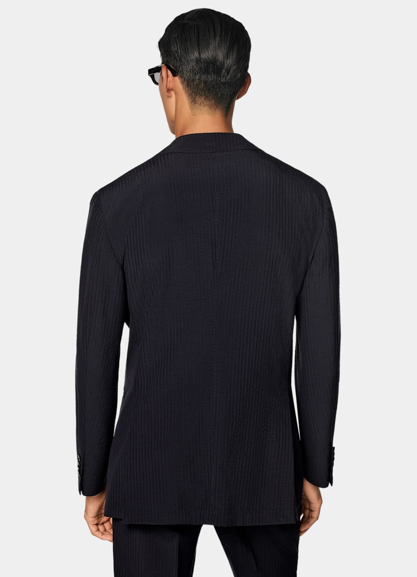 SUITSUPPLY Summer Pure Wool by Delfino, Italy Navy Relaxed Fit Roma Suit