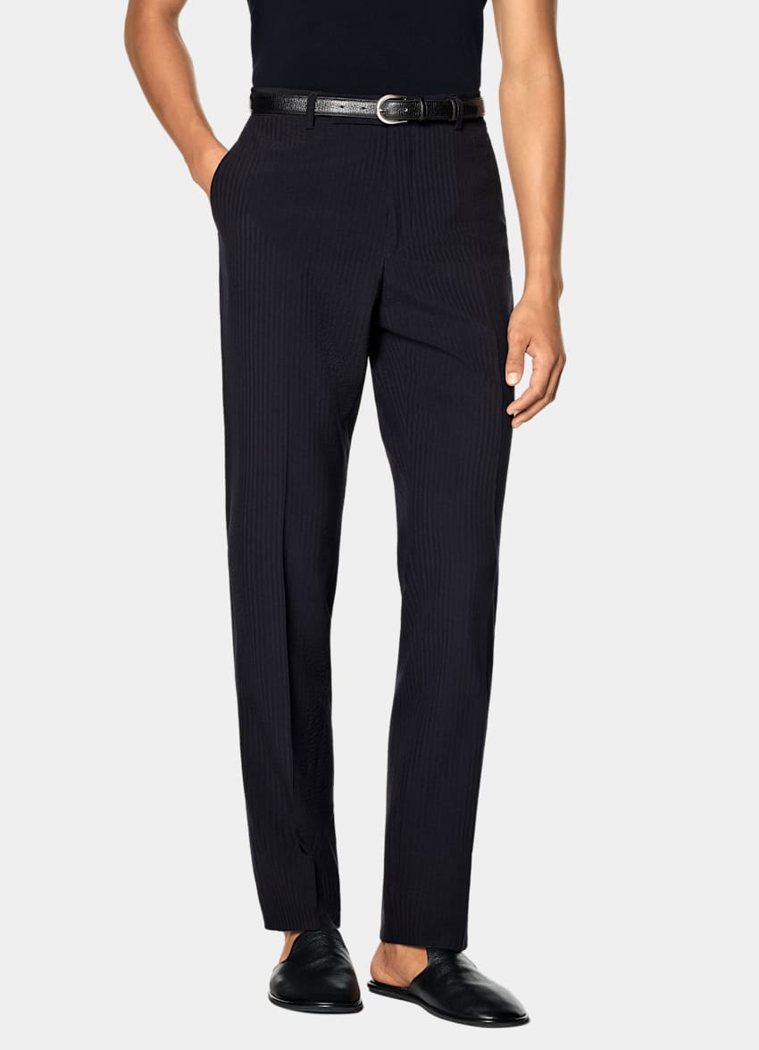 SUITSUPPLY Summer Pure Wool by Delfino, Italy Navy Relaxed Fit Roma Suit