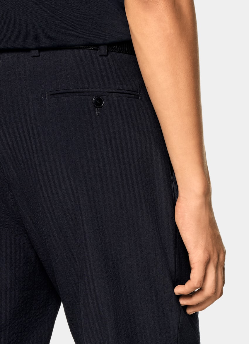SUITSUPPLY Summer Pure Wool by Delfino, Italy Navy Relaxed Fit Roma Suit