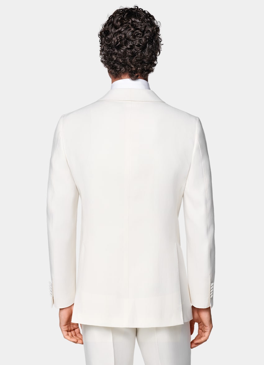 SUITSUPPLY All Season Wool Silk by Piacenza, Italy Off-White Tailored Fit Milano Tuxedo