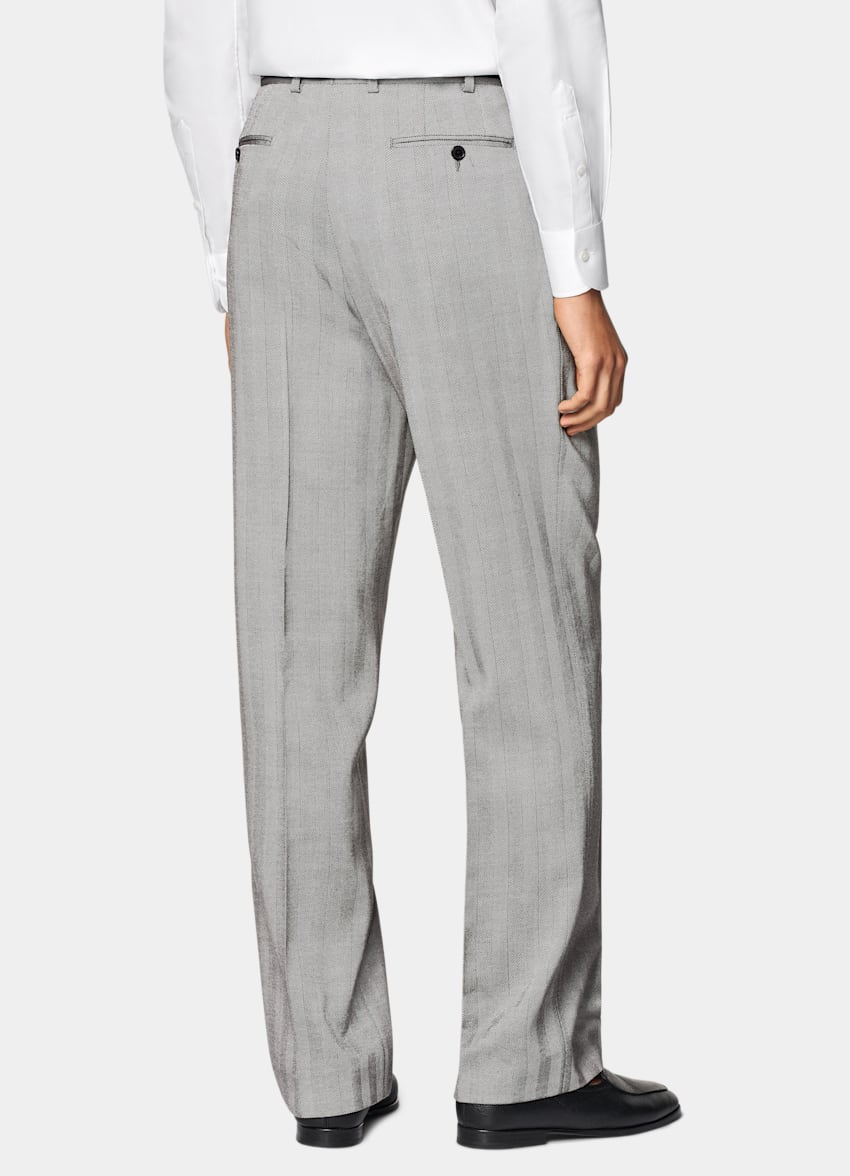 SUITSUPPLY All season Laine soie par Rogna, Italie Costume Milano coupe Tailored gris à chevrons