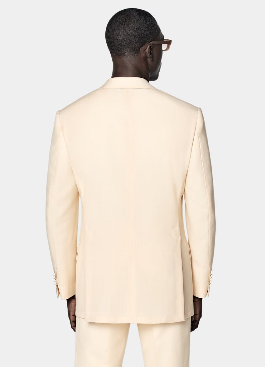 SUITSUPPLY All Season Wool Mohair by Vitale Barberis Canonico, Italy Light Yellow Tailored Fit Milano Suit