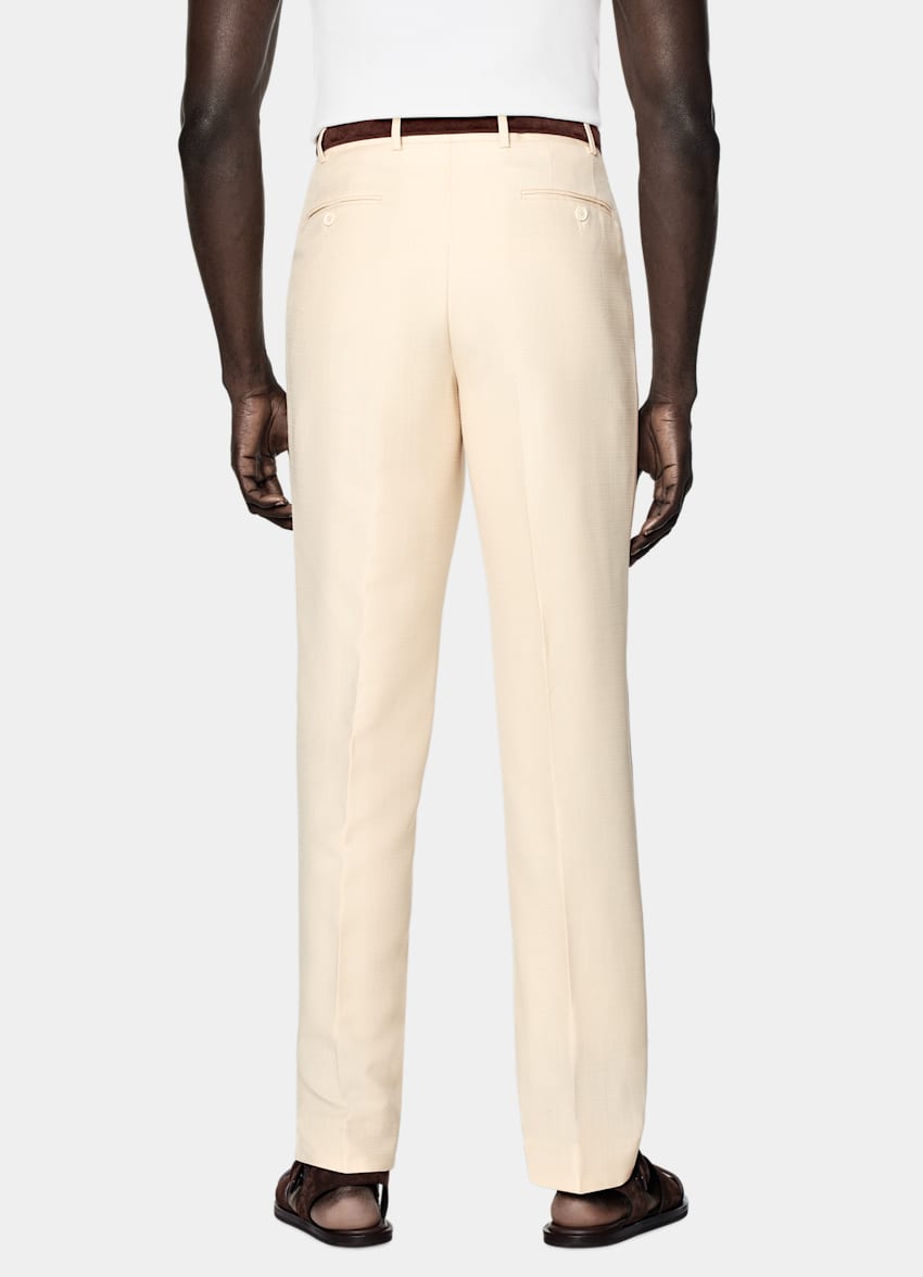 SUITSUPPLY All Season Wool Mohair by Vitale Barberis Canonico, Italy Light Yellow Tailored Fit Milano Suit