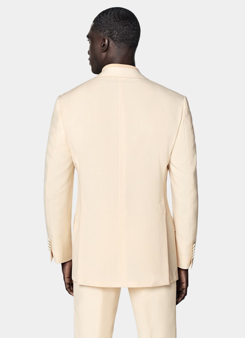 SUITSUPPLY All Season Wool Mohair by Vitale Barberis Canonico, Italy Light Yellow Tailored Fit Milano Suit