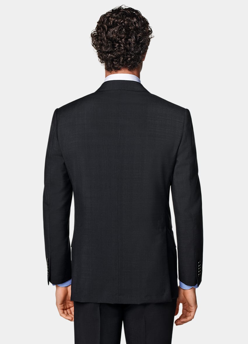 SUITSUPPLY All Season Wool Mohair by Vitale Barberis Canonico, Italy Navy Tailored Fit Milano Suit