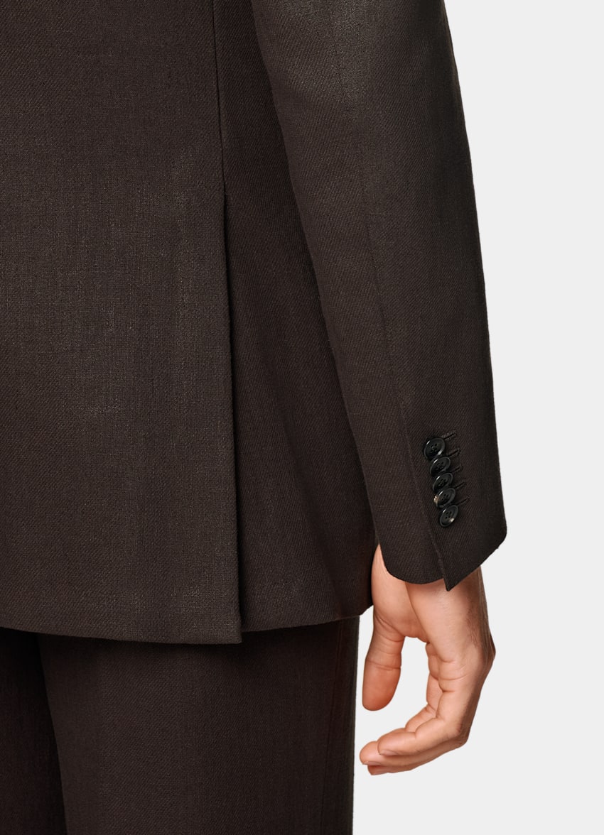 SUITSUPPLY Summer Pure Linen by Beste, Italy Mid Brown Tailored Fit Milano Suit