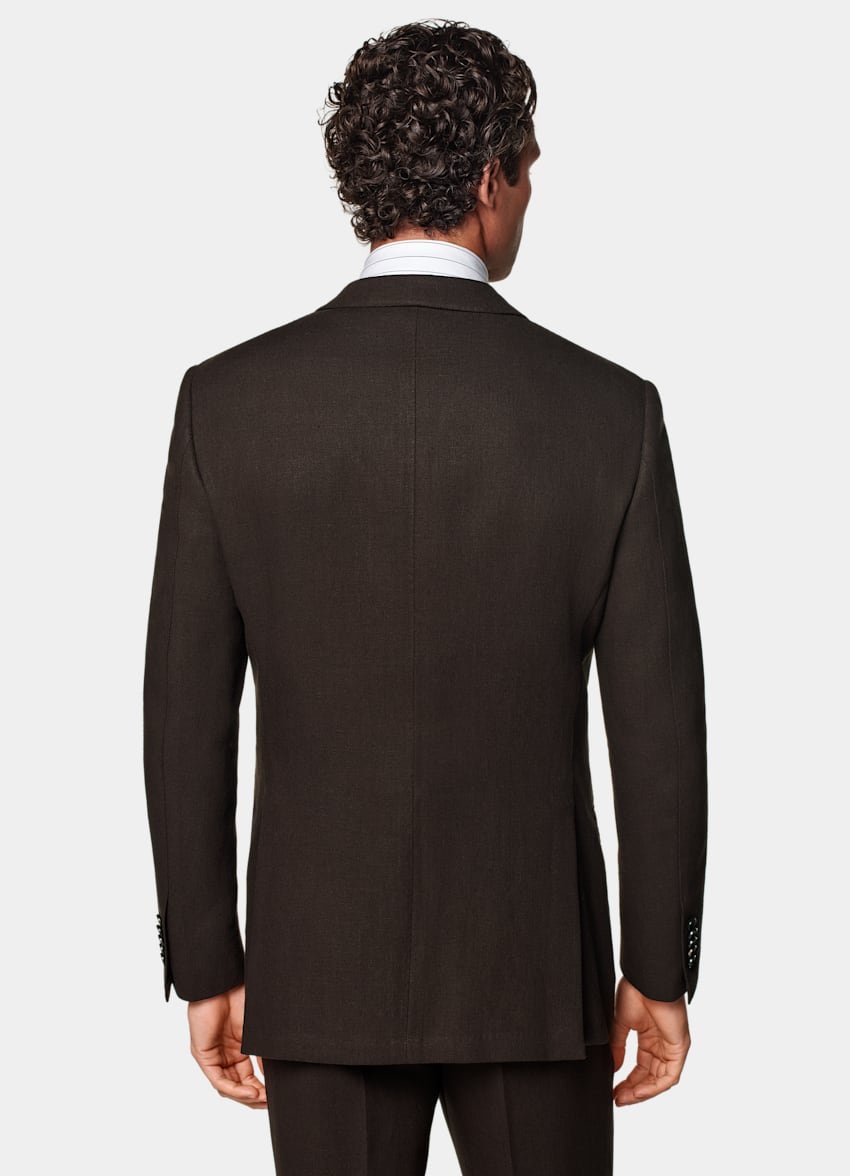 SUITSUPPLY Summer Pure Linen by Beste, Italy Mid Brown Tailored Fit Milano Suit