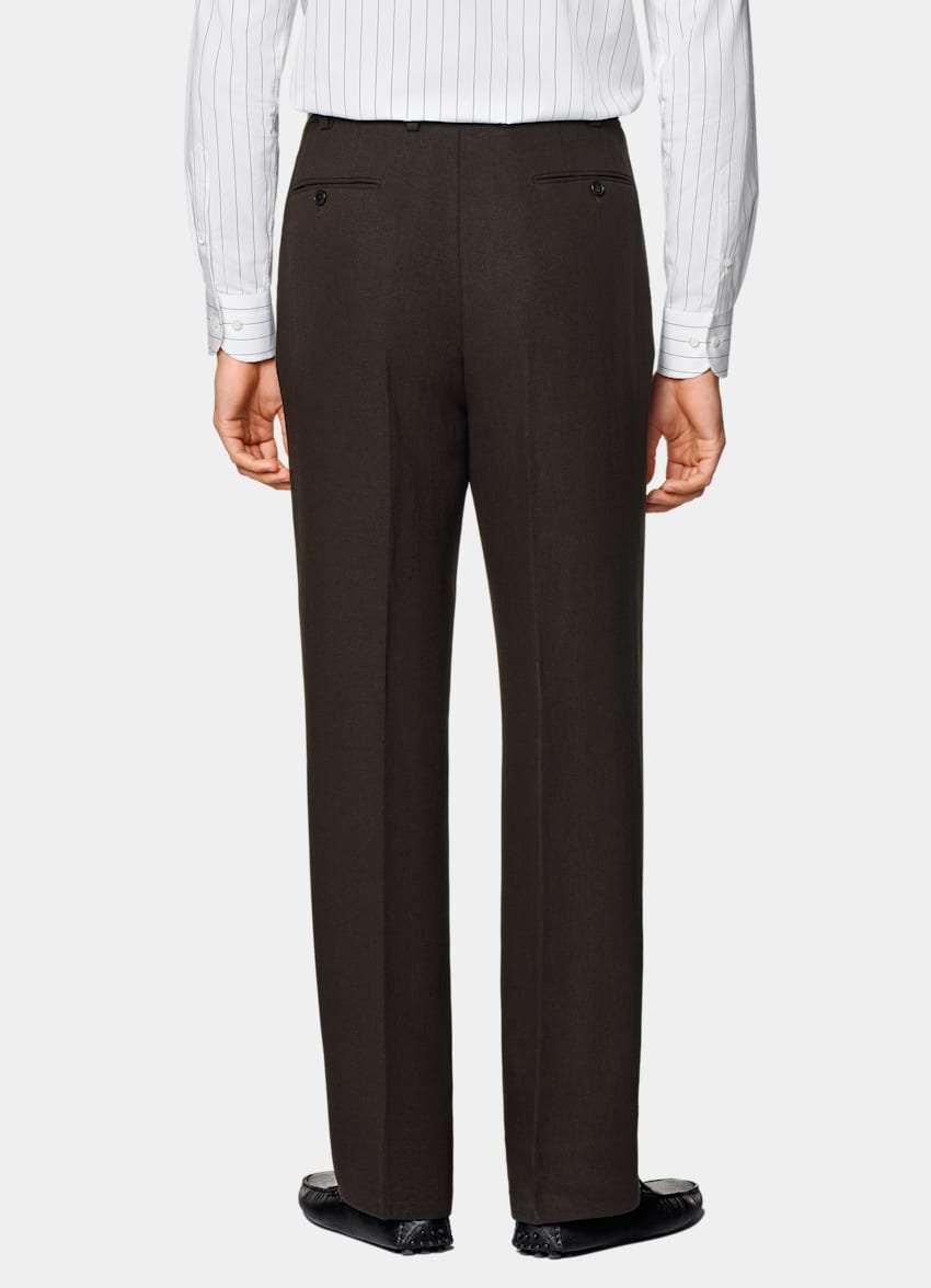 SUITSUPPLY Summer Pure Linen by Beste, Italy Mid Brown Tailored Fit Milano Suit